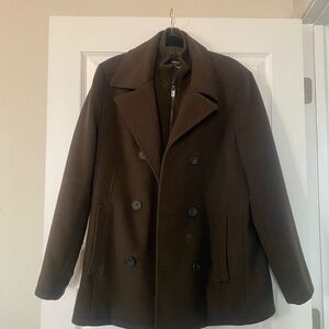 Kenneth Cole | Rich Brown Pea Coat | Medium